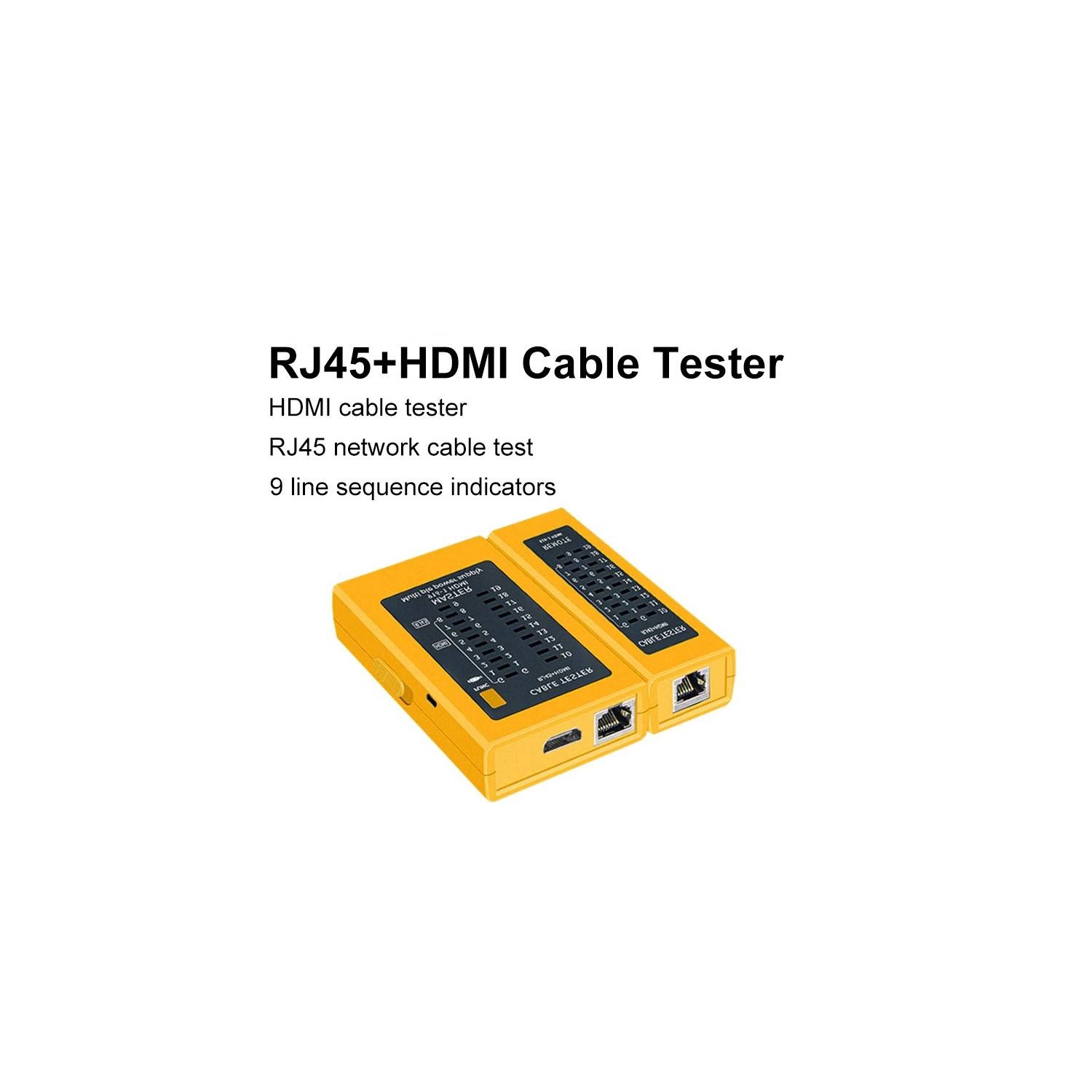 TESTER PARA CABLE DE RED RJ45/RJ11 Y CABLE HDMI JS-916