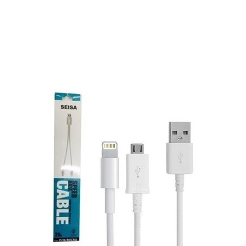 CABLE USB A MICRO USB Y IPHONE 5/6 20CM SEISA XC-S07