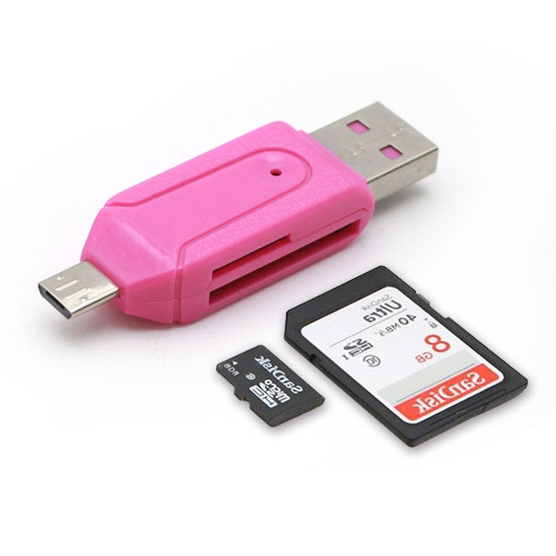 OTG LECTOR MEMORIA SD + MICRO USB 2 EN 1 D312